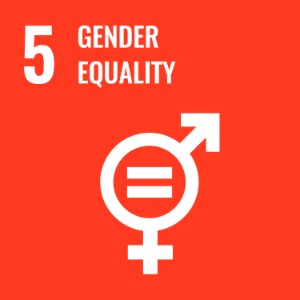 Gender Equality, represented by a gender symbol on a red background